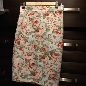 Guess Floral Scuba Knit Pencil Skirt
